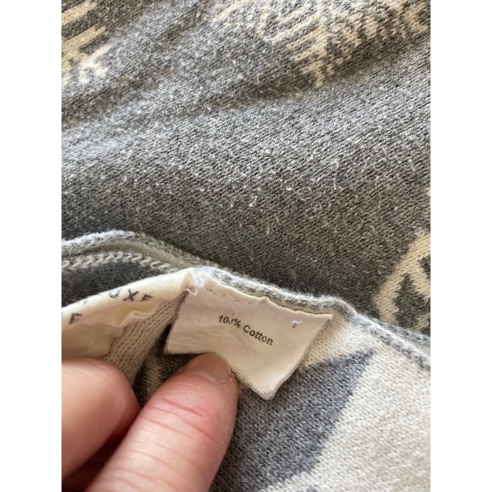Winter-themed, reversible 100% cotton knit Artisan de Luxe Home throw blanket - Picture 2 of 10